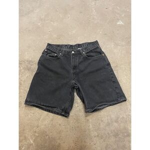 Levis 550 Shorts Mens 34 Black Denim Relaxed Fit Bermuda Zip Fly 5-Pocket